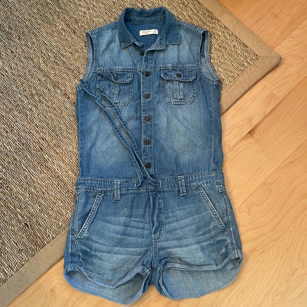 Abercrombie & Fitch Blue Denim Jumpsuit